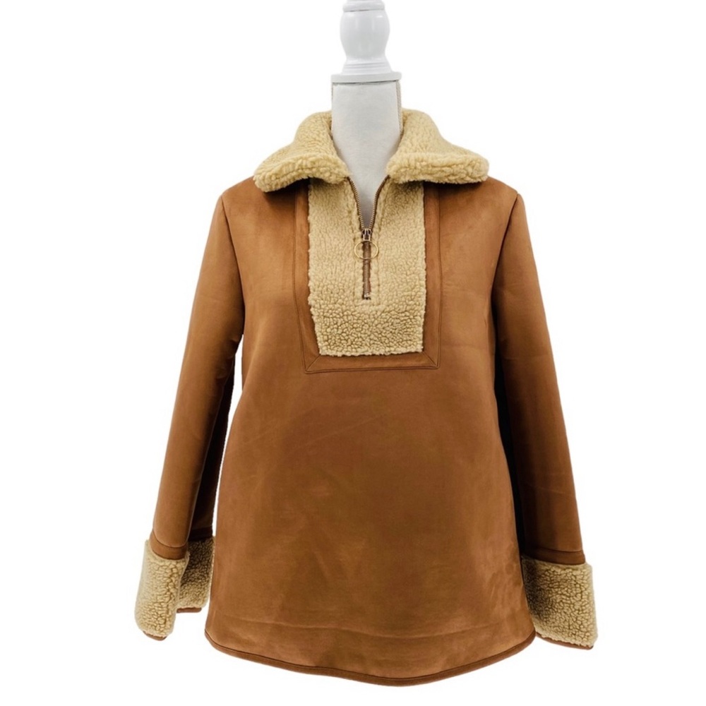 Tuckernuck | NEW Stella Camel Shearling 1/4 Zip Sherpa Jacket Size M